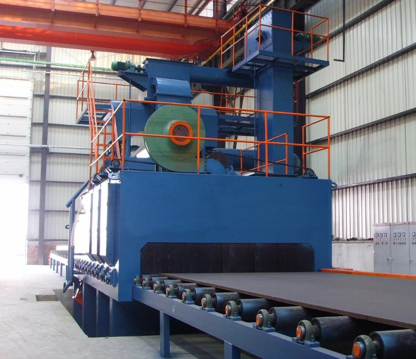 Metal Abrasive Rubber Crawler Belt Conveyor Shot Blasting Machine